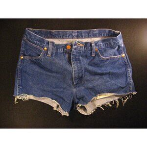 Wrangler Vintage CUTOFF JEAN SHORTS Cut Off High Waisted W 32 MEASURED Hot Pants